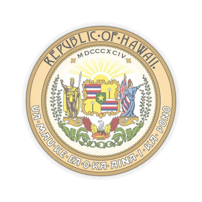Seal of the Republic of Hawaii - STICKER Vinyl Kiss-Cut Decal 3 Inch Transparent - The Sticker Space