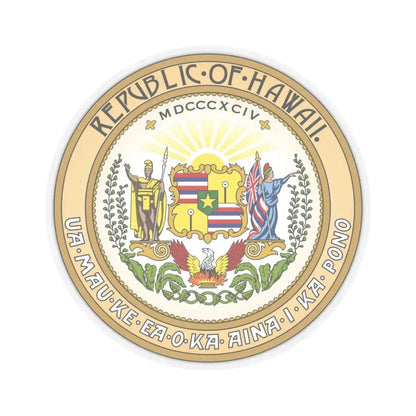 Seal of the Republic of Hawaii - STICKER Vinyl Kiss-Cut Decal 6 Inch Transparent - The Sticker Space