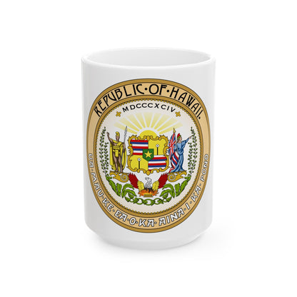 Seal of the Republic of Hawaii - White Coffee Mug-15oz-The Sticker Space