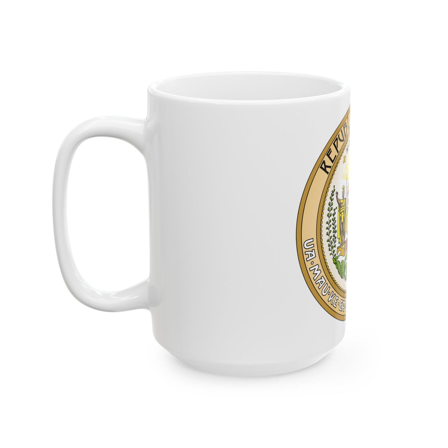 Seal of the Republic of Hawaii - White Coffee Mug-The Sticker Space