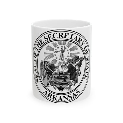 Seal of the Secretary of State of Arkansas - White Coffee Mug-11oz-The Sticker Space