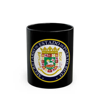 Seal of the Secretary of State of Puerto Rico - Black Coffee Mug-11oz-The Sticker Space