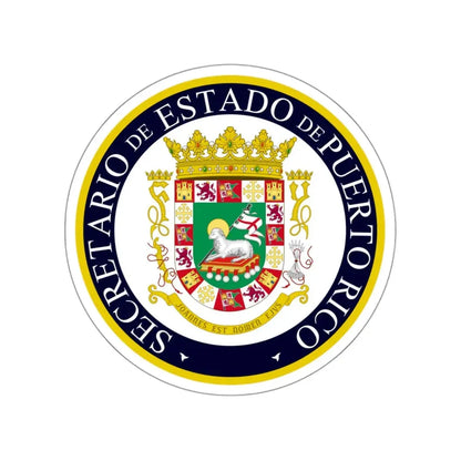 Seal of the Secretary of State of Puerto Rico STICKER Vinyl Die-Cut Decal 3 Inch - The Sticker Space