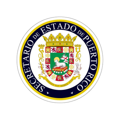 Seal of the Secretary of State of Puerto Rico STICKER Vinyl Die-Cut Decal 4 Inch - The Sticker Space
