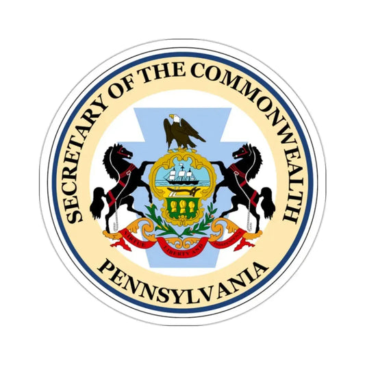 Seal of the Secretary of the Commonwealth of Pennsylvania - STICKER Vinyl Kiss-Cut Decal 2 Inch White - The Sticker Space