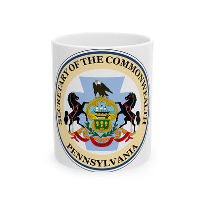 Seal of the Secretary of the Commonwealth of Pennsylvania - White Coffee Mug-11oz-The Sticker Space