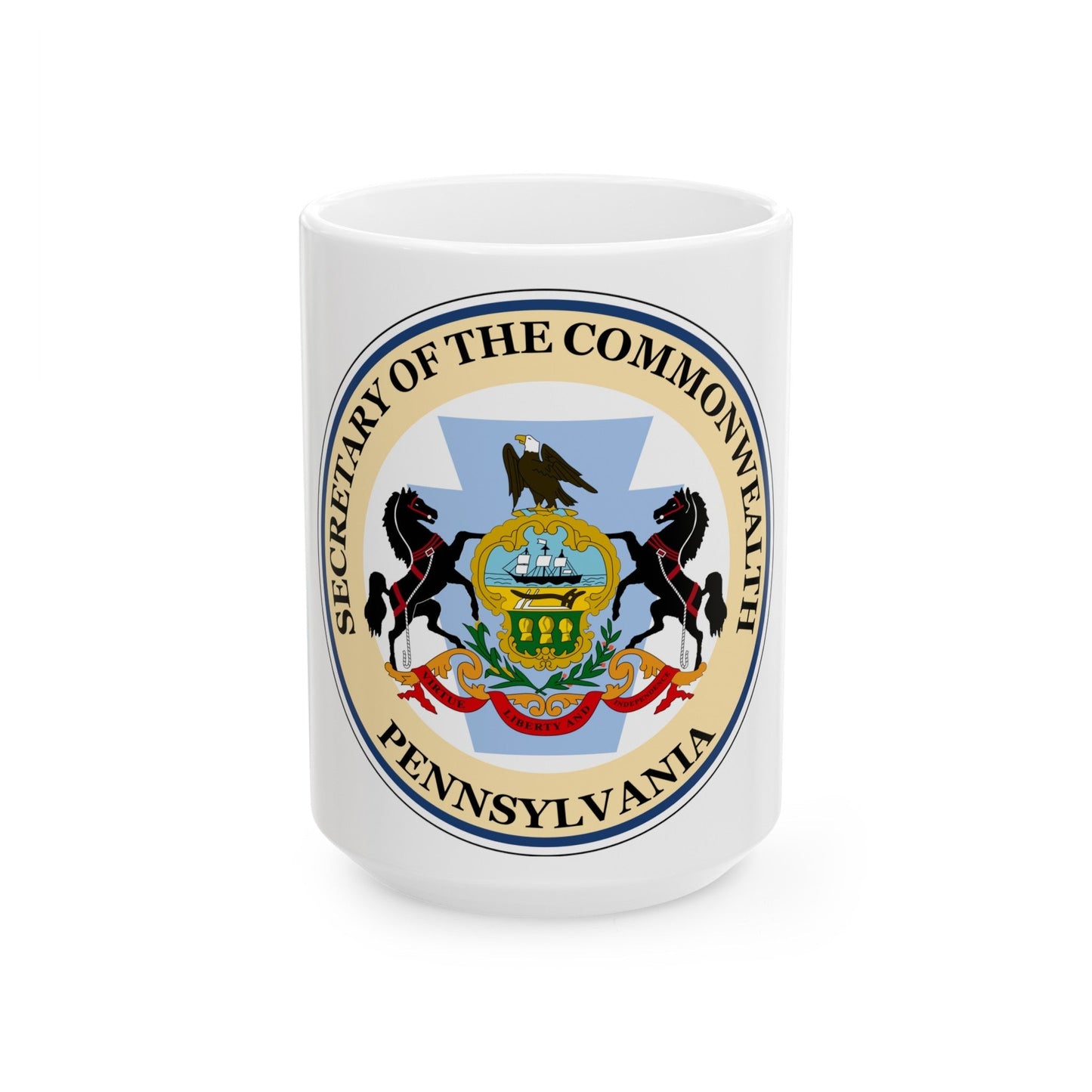 Seal of the Secretary of the Commonwealth of Pennsylvania - White Coffee Mug-15oz-The Sticker Space