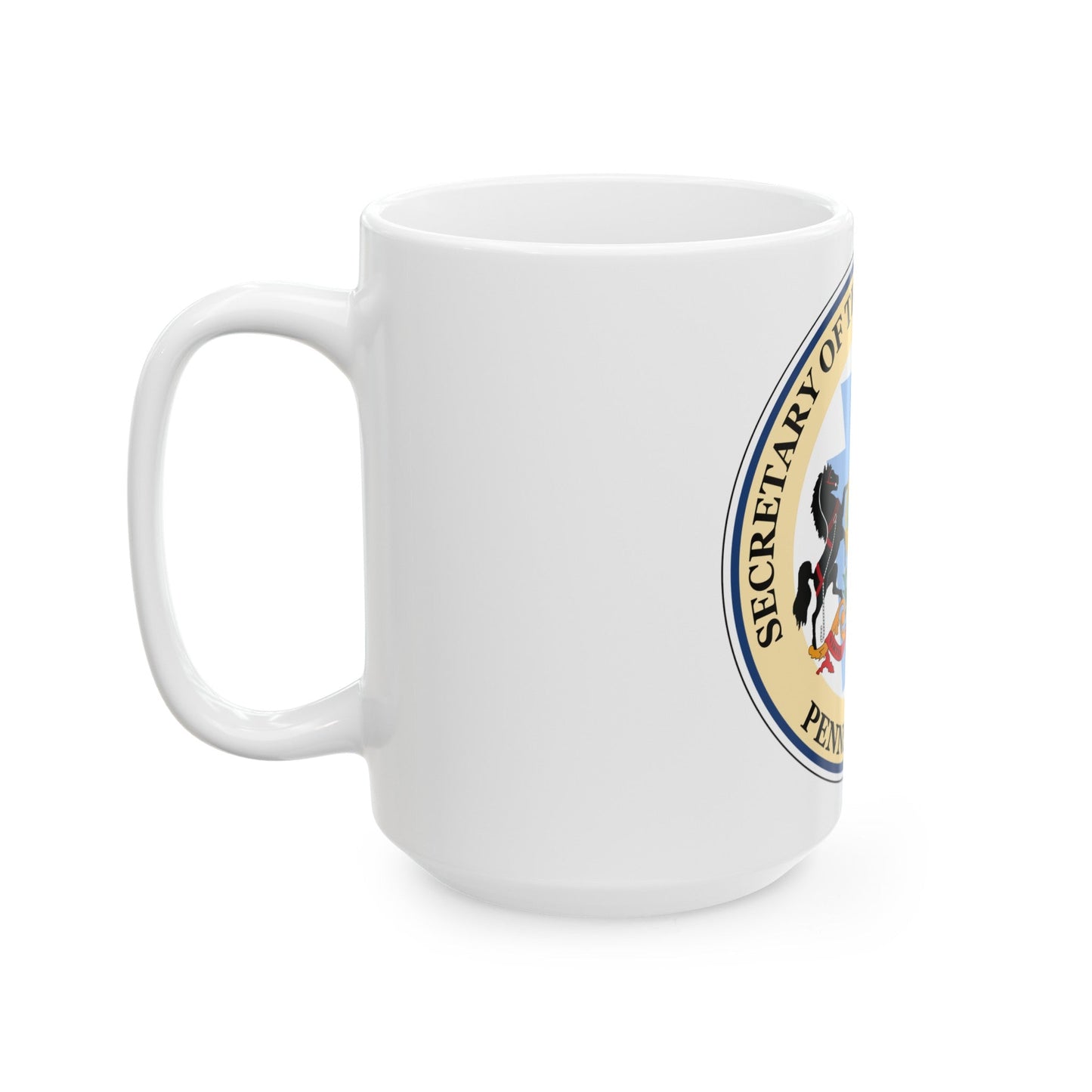 Seal of the Secretary of the Commonwealth of Pennsylvania - White Coffee Mug-The Sticker Space