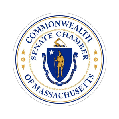 Seal of the Senate of Massachusetts - STICKER Vinyl Kiss-Cut Decal 2 Inch White - The Sticker Space