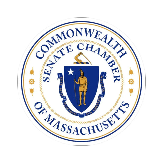 Seal of the Senate of Massachusetts variant (United States) STICKER Vinyl Kiss-Cut Decal 2 Inch White - The Sticker Space
