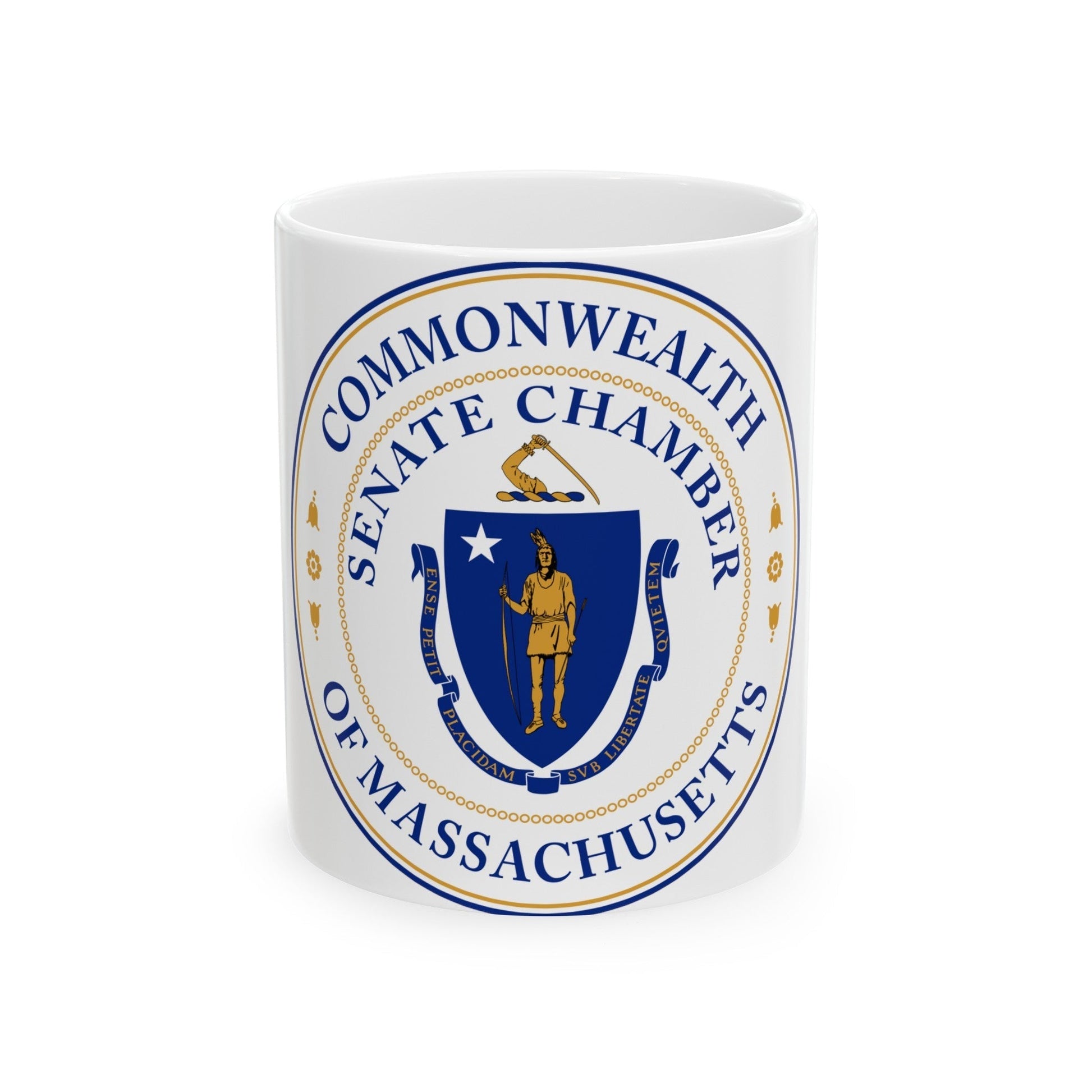 Seal of the Senate of Massachusetts - White Coffee Mug-11oz-The Sticker Space