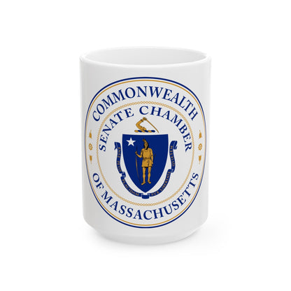 Seal of the Senate of Massachusetts - White Coffee Mug-15oz-The Sticker Space