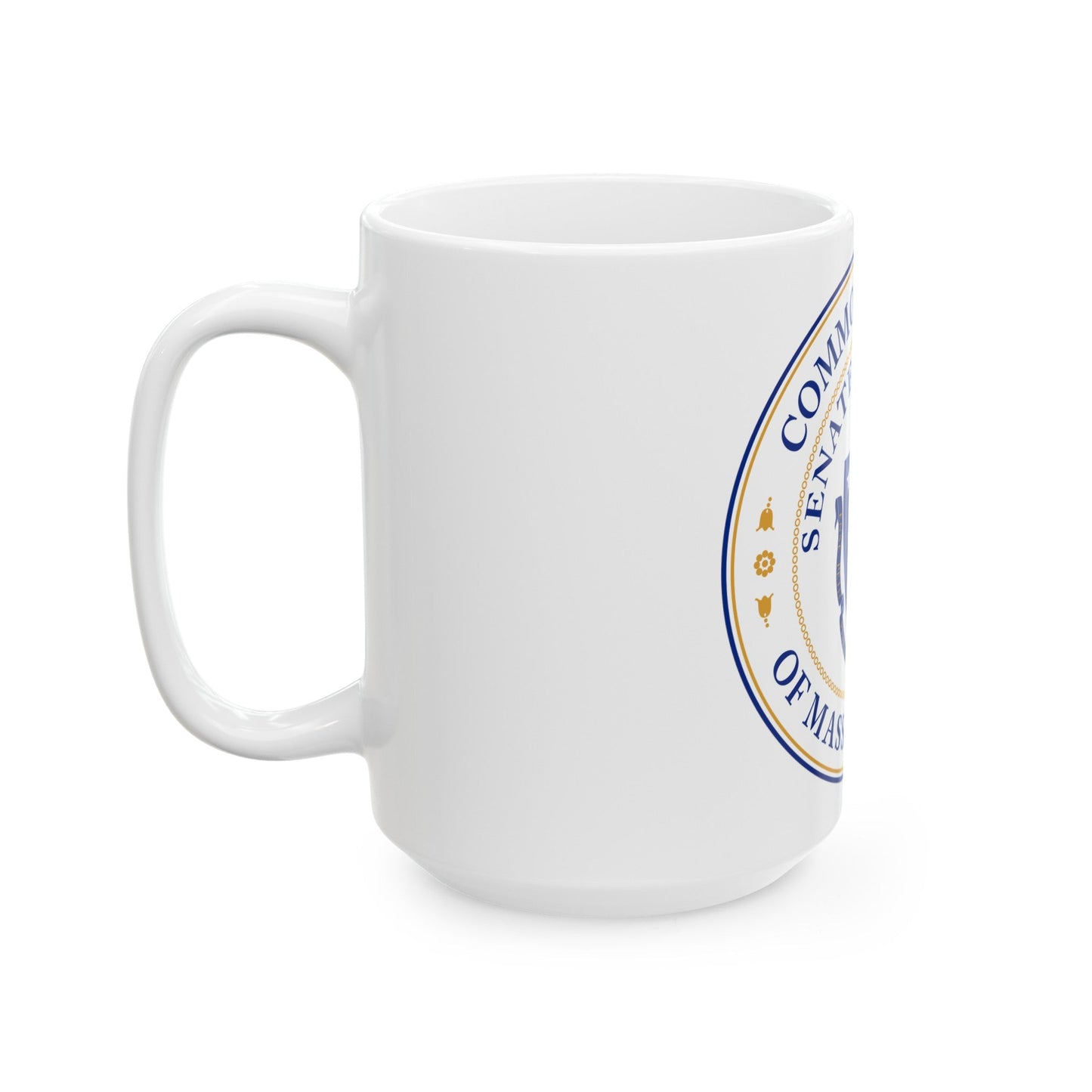 Seal of the Senate of Massachusetts - White Coffee Mug-The Sticker Space