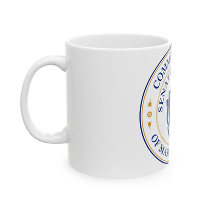 Seal of the Senate of Massachusetts - White Coffee Mug-The Sticker Space