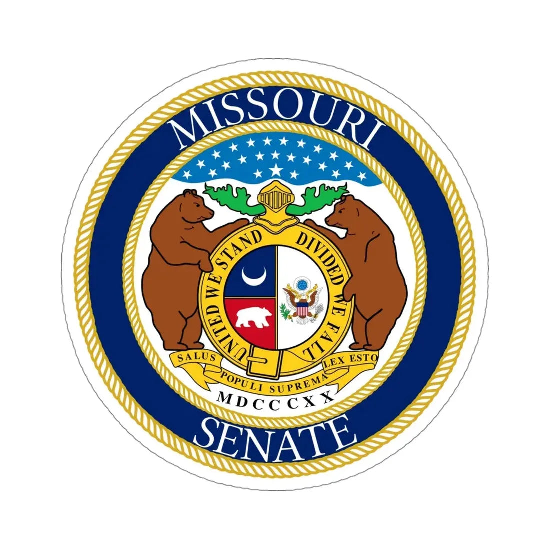 Seal of the Senate of Missouri STICKER Vinyl Die-Cut Decal 4 Inch - The Sticker Space