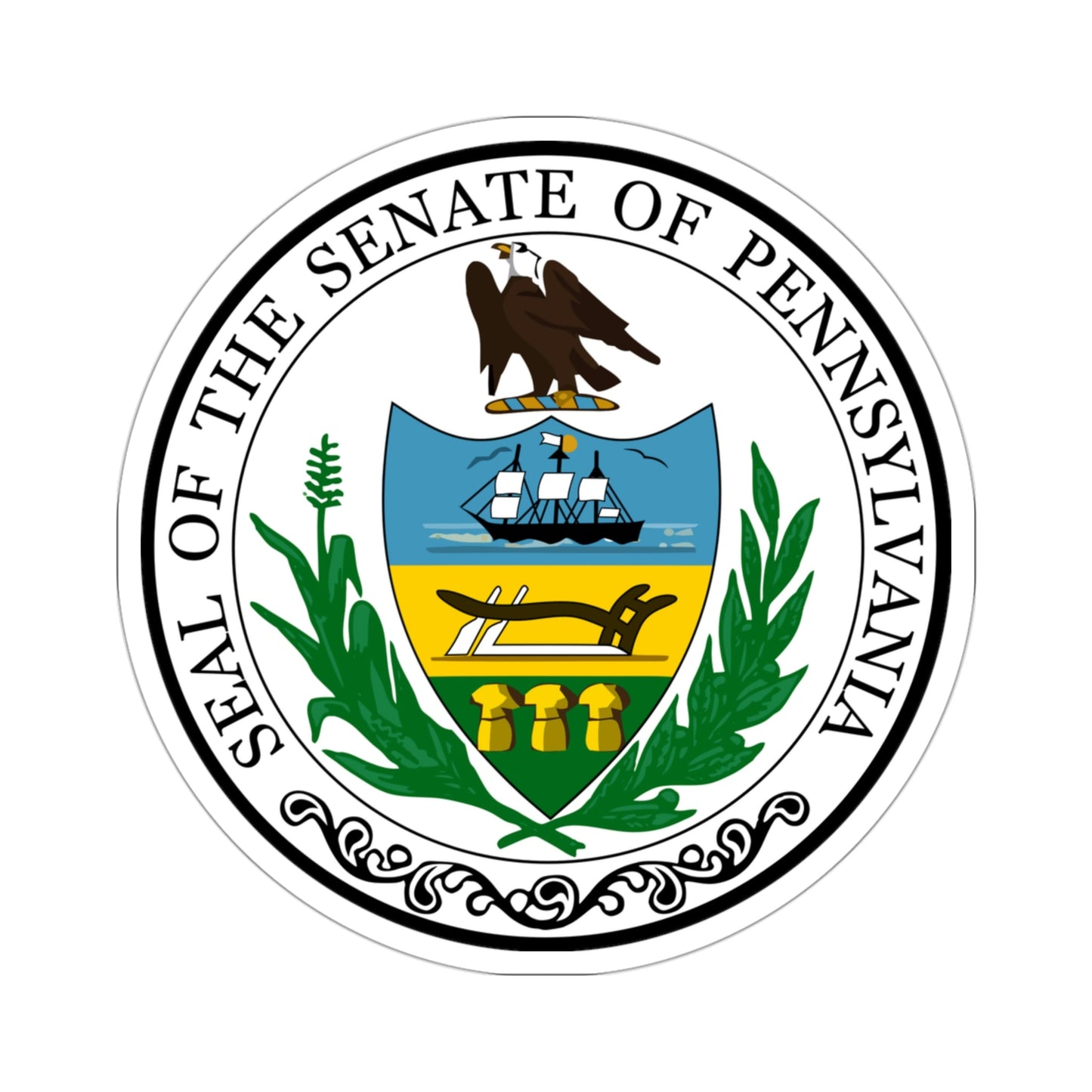 Seal of the Senate of Pennsylvania STICKER Vinyl Die-Cut Decal-3 Inch-The Sticker Space