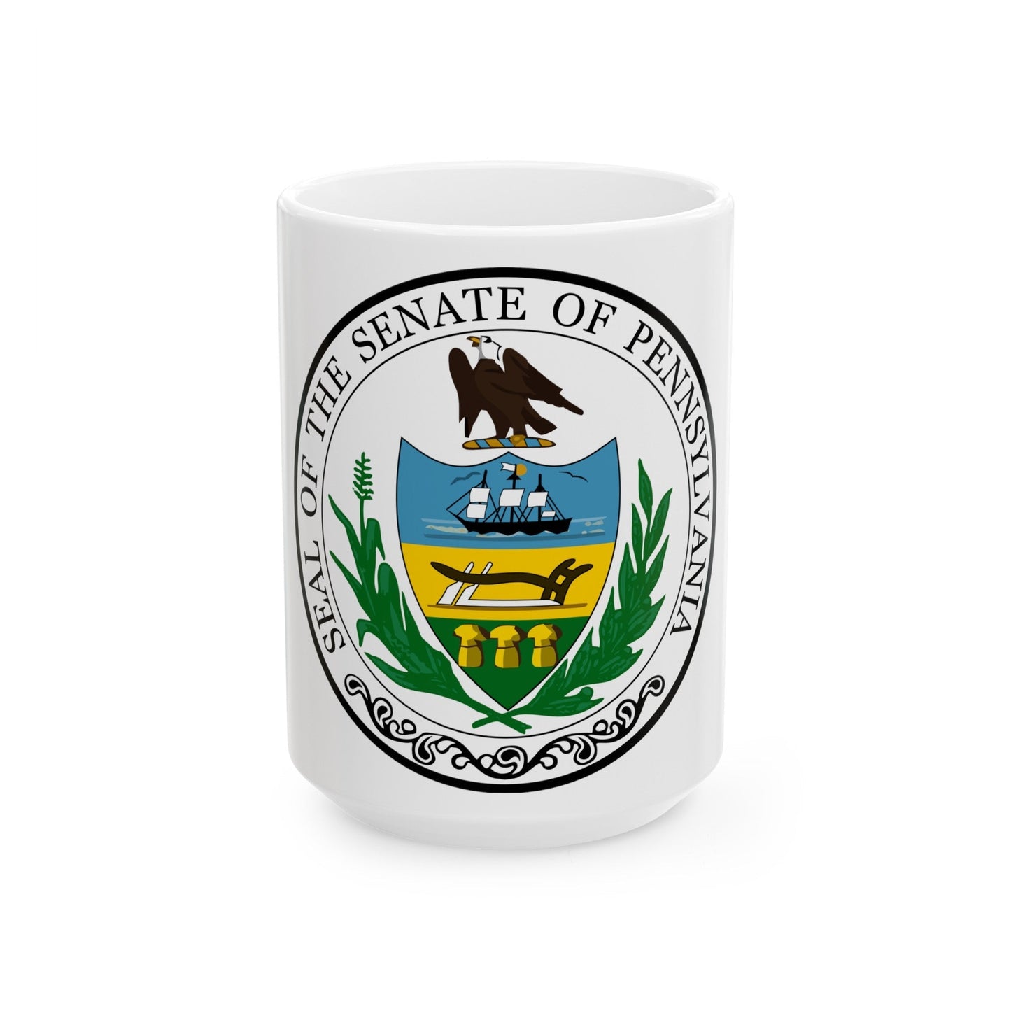 Seal of the Senate of Pennsylvania - White Coffee Mug-15oz-The Sticker Space