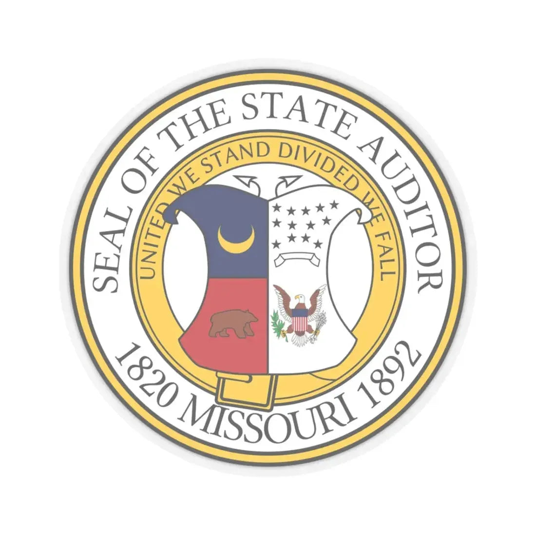 Seal of the State Auditor of Missouri - STICKER Vinyl Kiss-Cut Decal 3 Inch Transparent - The Sticker Space