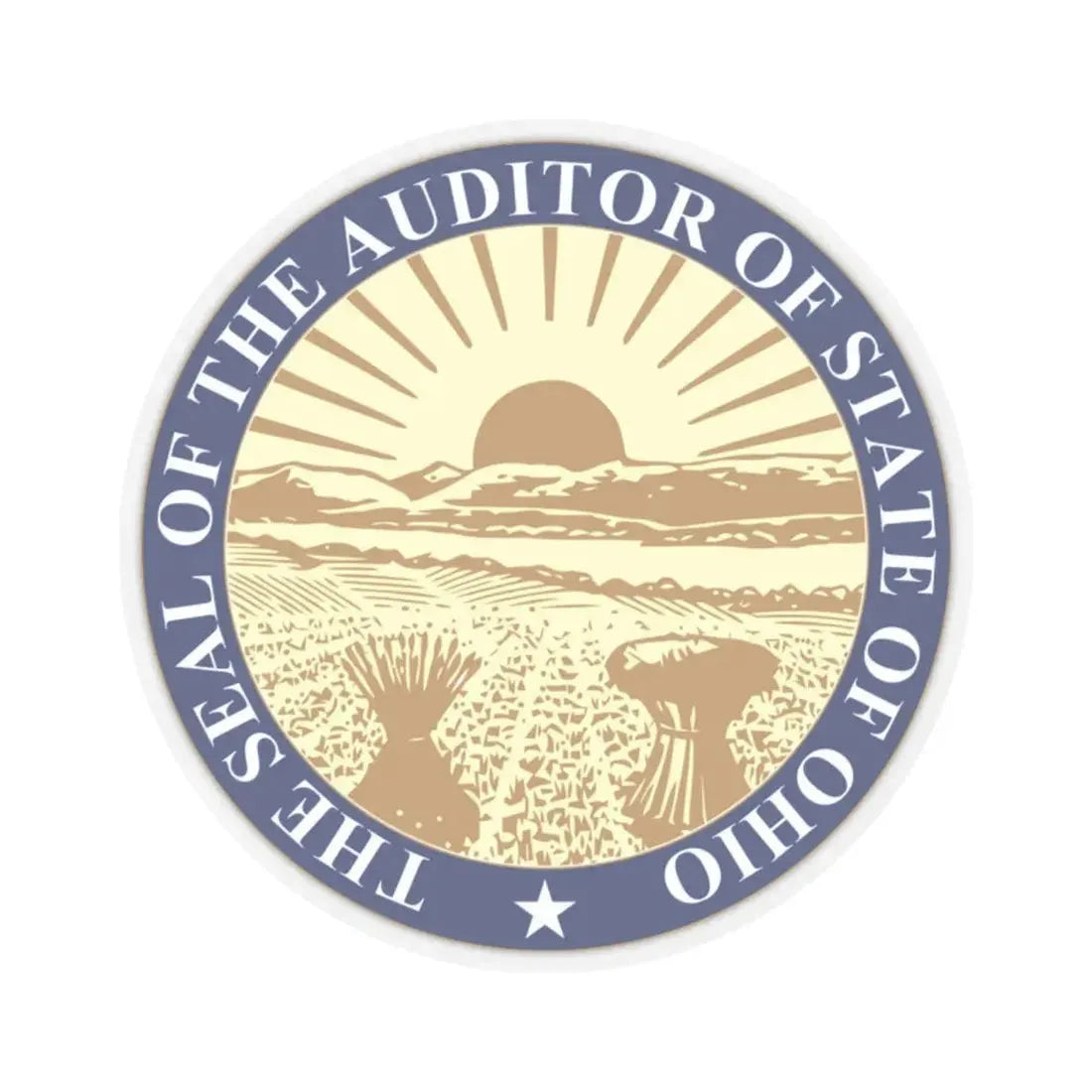 Seal of the State Auditor of Ohio - STICKER Vinyl Kiss-Cut Decal 2 Inch Transparent - The Sticker Space