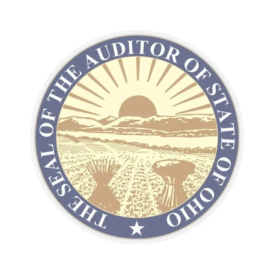 Seal of the State Auditor of Ohio - STICKER Vinyl Kiss-Cut Decal 3 Inch Transparent - The Sticker Space