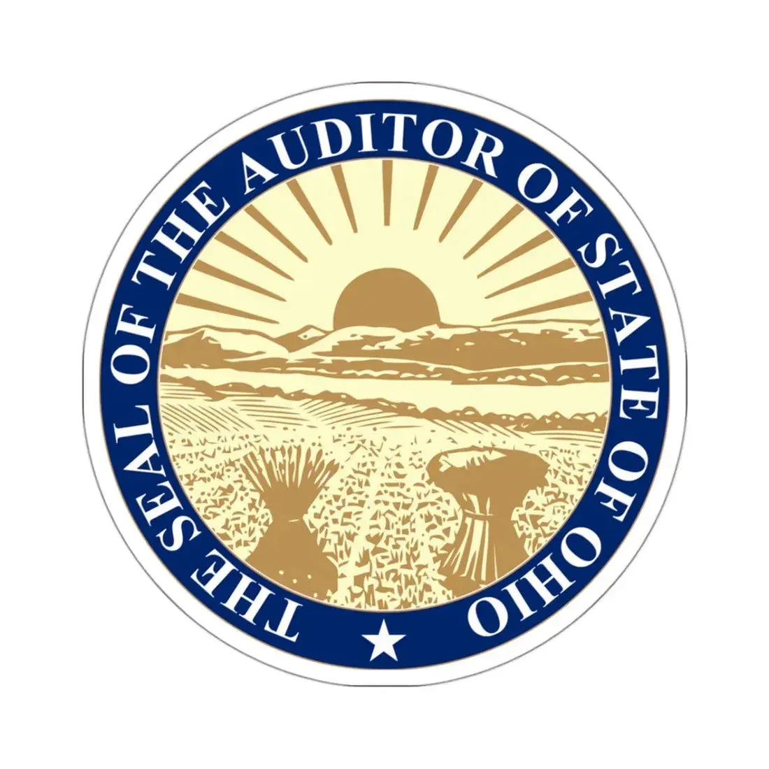 Seal of the State Auditor of Ohio - STICKER Vinyl Kiss-Cut Decal 3 Inch White - The Sticker Space