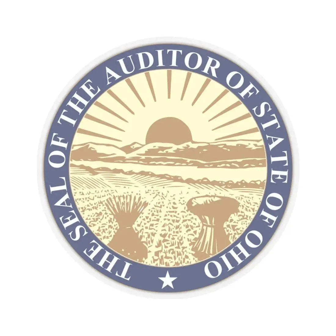 Seal of the State Auditor of Ohio - STICKER Vinyl Kiss-Cut Decal 4 Inch Transparent - The Sticker Space