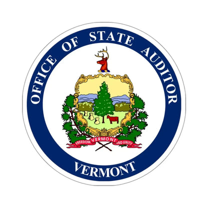 Seal of the State Auditor of Vermont - STICKER Vinyl Kiss-Cut Decal 3 Inch White - The Sticker Space