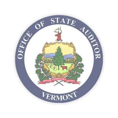 Seal of the State Auditor of Vermont - STICKER Vinyl Kiss-Cut Decal 6 Inch Transparent - The Sticker Space