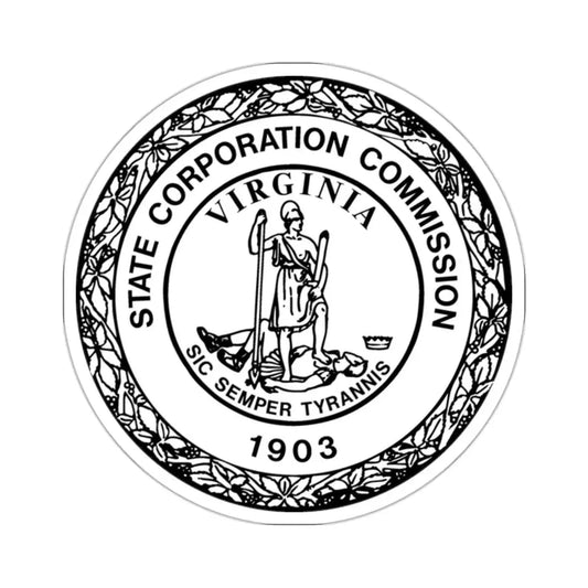 Seal of the State Corporation Commission of Virginia - STICKER Vinyl Kiss-Cut Decal 2 Inch White - The Sticker Space