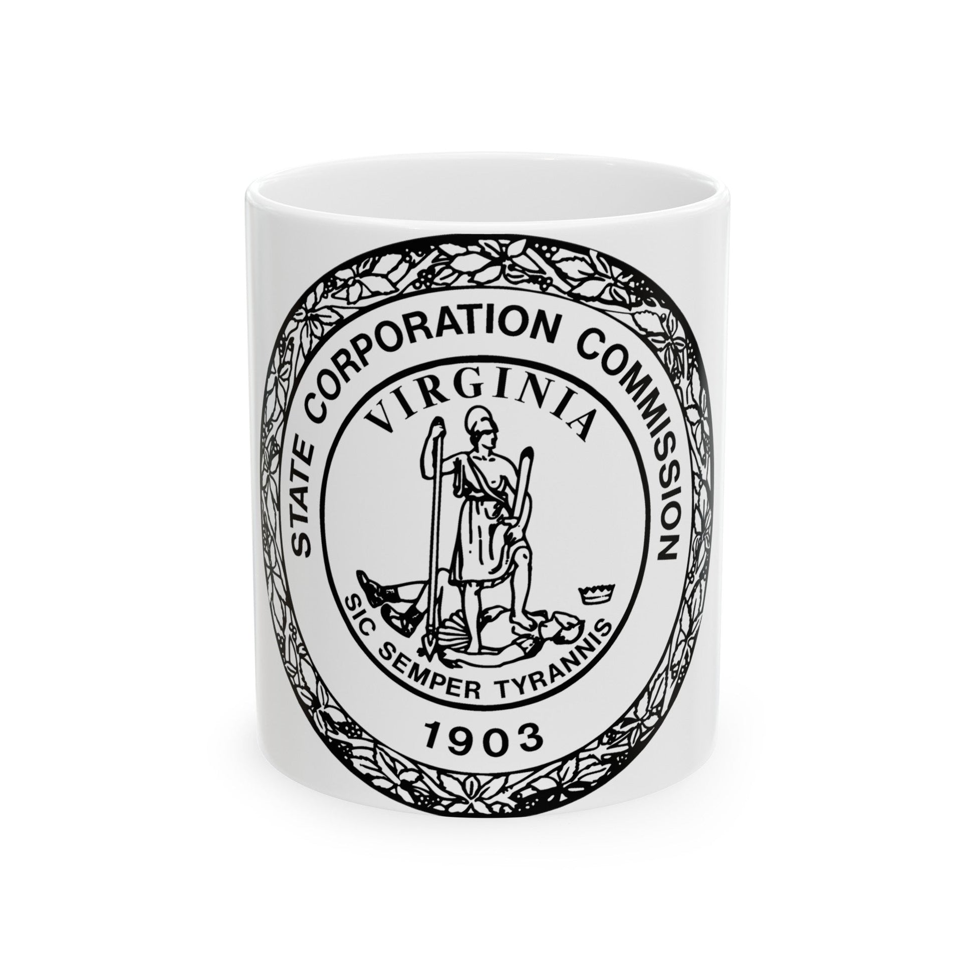 Seal of the State Corporation Commission of Virginia - White Coffee Mug-11oz-The Sticker Space