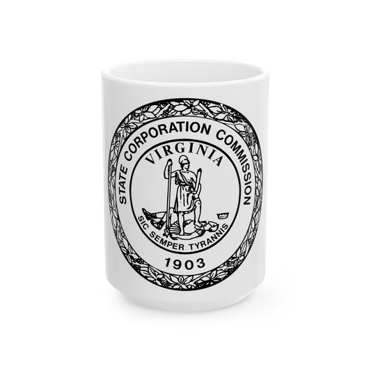 Seal of the State Corporation Commission of Virginia - White Coffee Mug-15oz-The Sticker Space