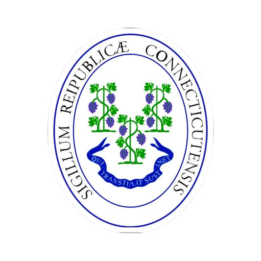 Seal of the State of Connecticut (United States) STICKER Vinyl Kiss-Cut Decal 2 Inch White - The Sticker Space