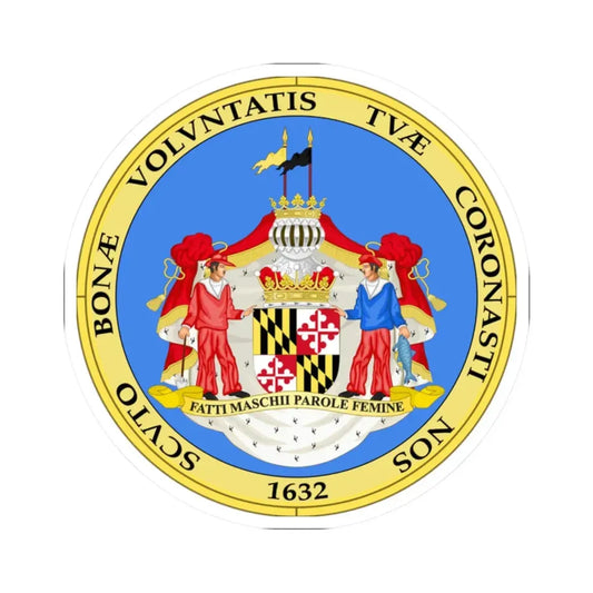 Seal of the State of Maryland reverse (United States) STICKER Vinyl Kiss-Cut Decal 2 Inch White - The Sticker Space
