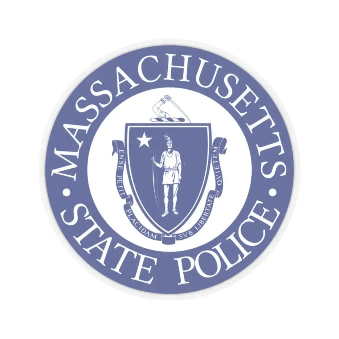 Seal of the State Police of Massachusetts - STICKER Vinyl Kiss-Cut Decal 2 Inch Transparent - The Sticker Space
