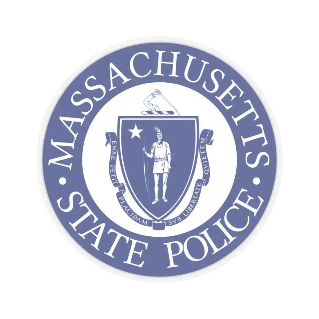 Seal of the State Police of Massachusetts - STICKER Vinyl Kiss-Cut Decal 3 Inch Transparent - The Sticker Space