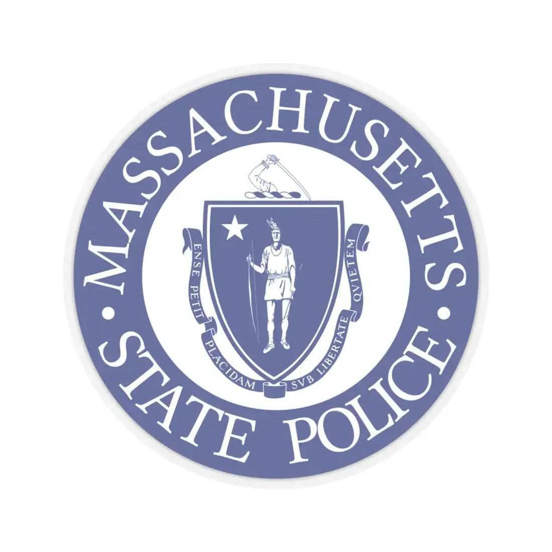 Seal of the State Police of Massachusetts - STICKER Vinyl Kiss-Cut Decal 6 Inch Transparent - The Sticker Space