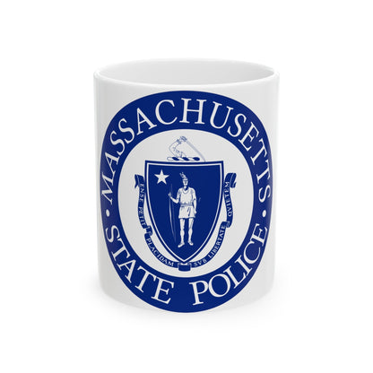 Seal of the State Police of Massachusetts - White Coffee Mug-11oz-The Sticker Space