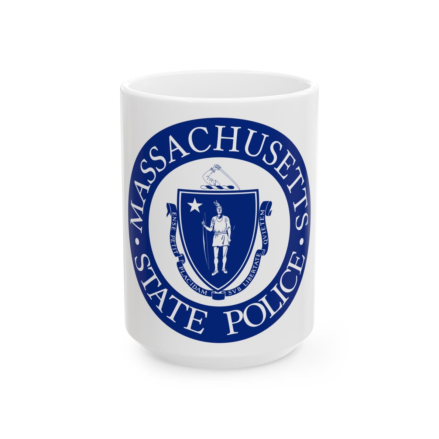 Seal of the State Police of Massachusetts - White Coffee Mug-15oz-The Sticker Space