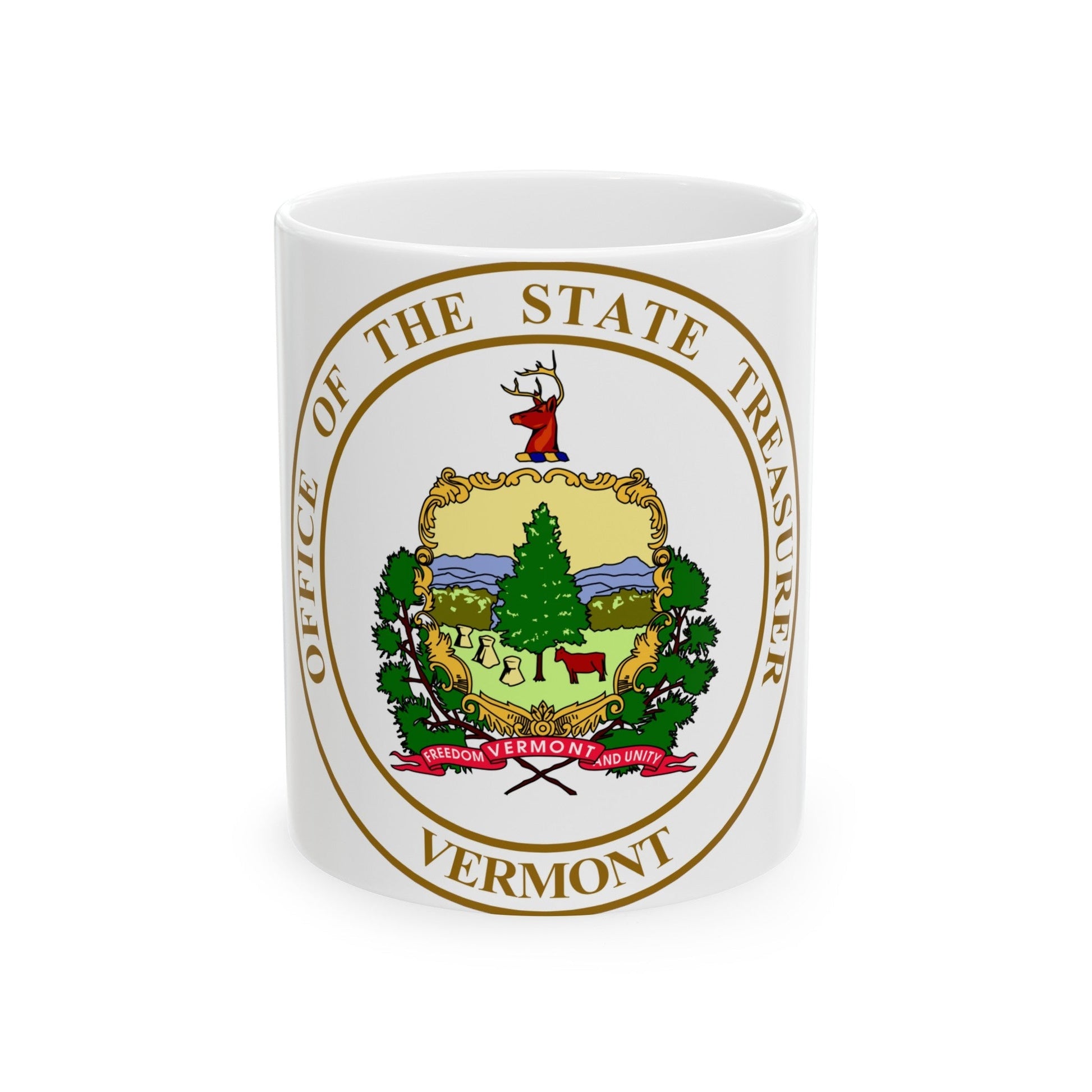 Seal of the State Treasurer of Vermont - White Coffee Mug-11oz-The Sticker Space