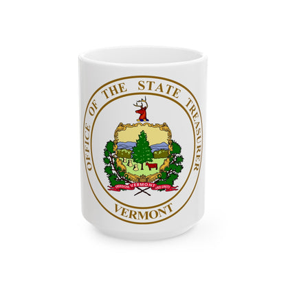 Seal of the State Treasurer of Vermont - White Coffee Mug-15oz-The Sticker Space