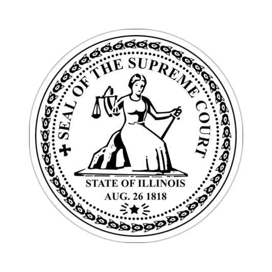 Seal of the Supreme Court of Illinois - STICKER Vinyl Kiss-Cut Decal 2 Inch White - The Sticker Space