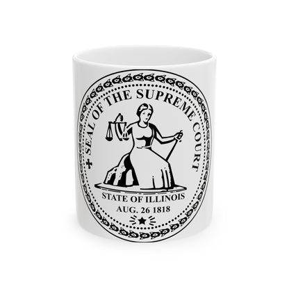 Seal of the Supreme Court of Illinois - White Coffee Mug-11oz-The Sticker Space