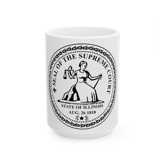 Seal of the Supreme Court of Illinois - White Coffee Mug-15oz-The Sticker Space