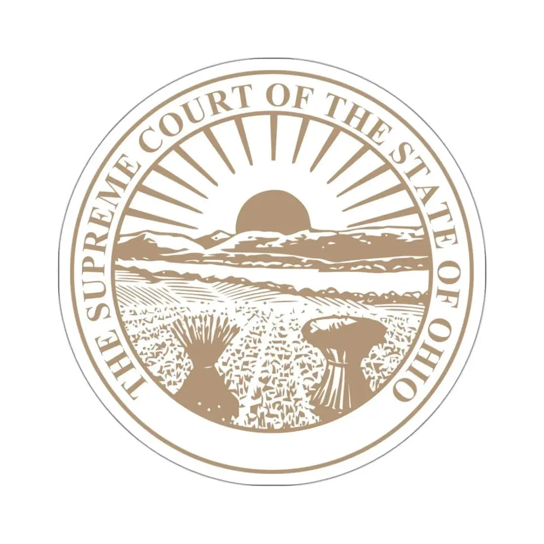 Seal of the Supreme Court of Ohio - STICKER Vinyl Kiss-Cut Decal 3 Inch White - The Sticker Space