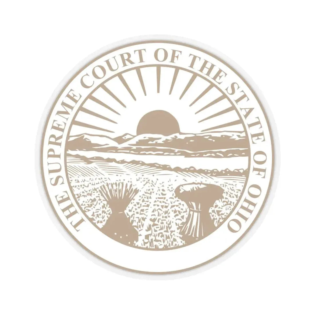 Seal of the Supreme Court of Ohio - STICKER Vinyl Kiss-Cut Decal 4 Inch Transparent - The Sticker Space
