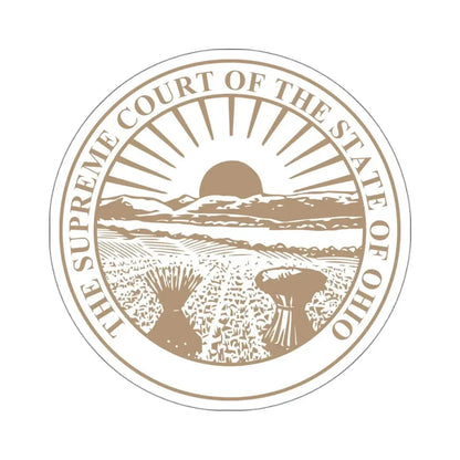 Seal of the Supreme Court of Ohio - STICKER Vinyl Kiss-Cut Decal 4 Inch White - The Sticker Space