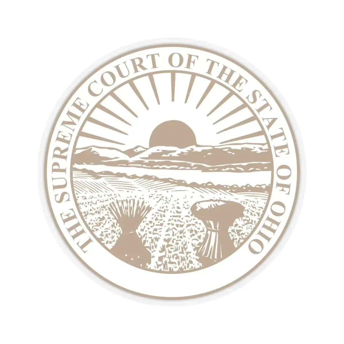 Seal of the Supreme Court of Ohio - STICKER Vinyl Kiss-Cut Decal 6 Inch Transparent - The Sticker Space