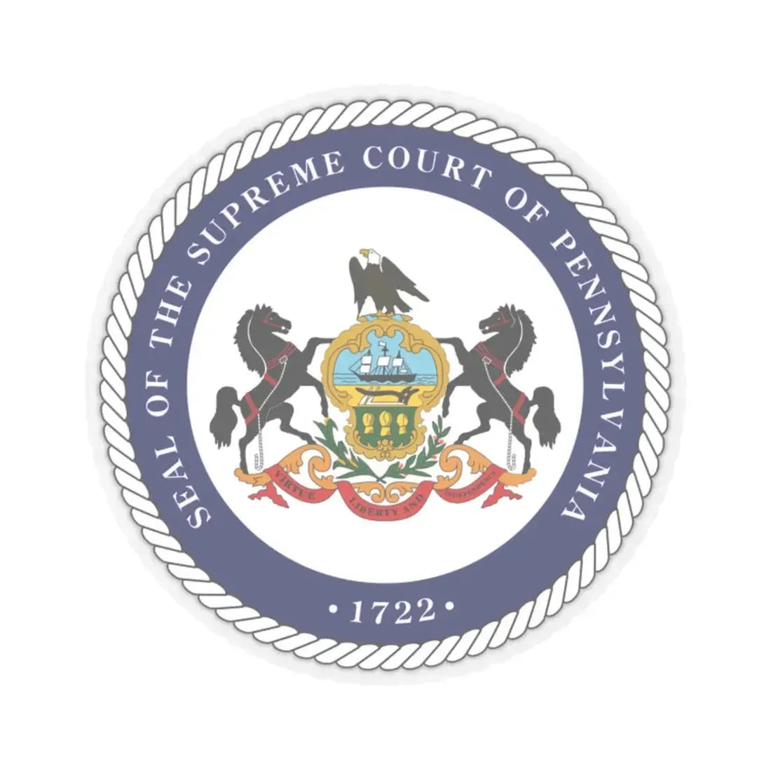 Seal of the Supreme Court of Pennsylvania v2 - STICKER Vinyl Kiss-Cut Decal 2 Inch Transparent - The Sticker Space