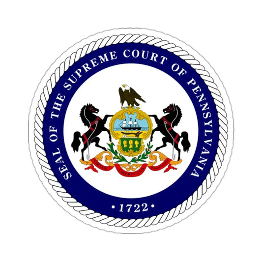 Seal of the Supreme Court of Pennsylvania v2 - STICKER Vinyl Kiss-Cut Decal 2 Inch White - The Sticker Space