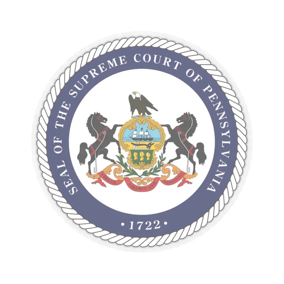 Seal of the Supreme Court of Pennsylvania v2 - STICKER Vinyl Kiss-Cut Decal 3 Inch Transparent - The Sticker Space